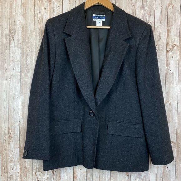 Pendleton Virgin Wool Vintage Blazer Size 14 Petite - Picture 1 of 7